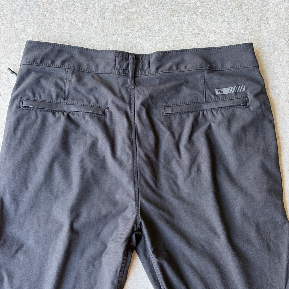 American Eagle Active Flex Black Chino Pants Mens 30" Waist Slim Tapered Stretch - Picture 7 of 7